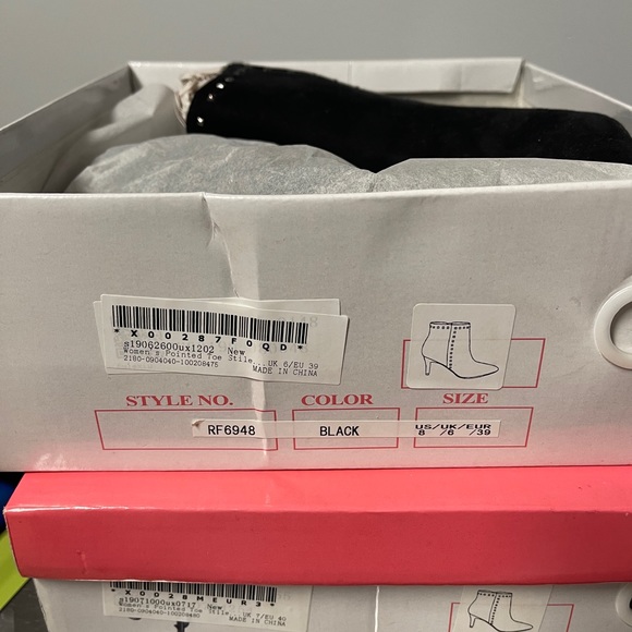 Allegra K Pointed Toe Stiletto Black Ankle Bootie - Picture 9 of 10